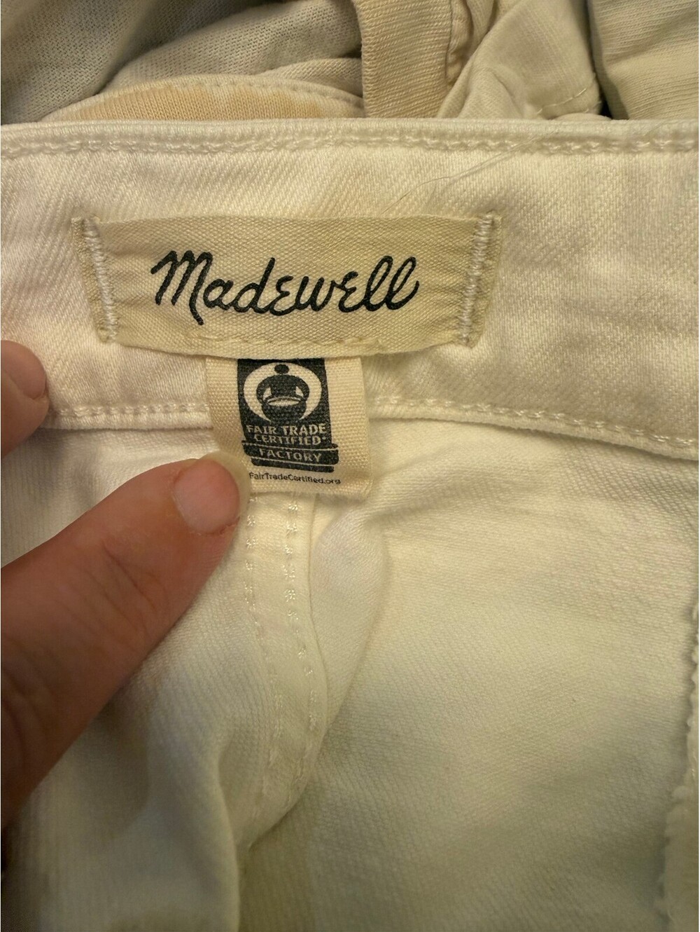 Madewell Curvy Emmett Wide Leg Pants 24 White Cream Cropped Ankle High Rise - Picture 4 of 7